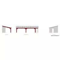 plan pool house 3 vues