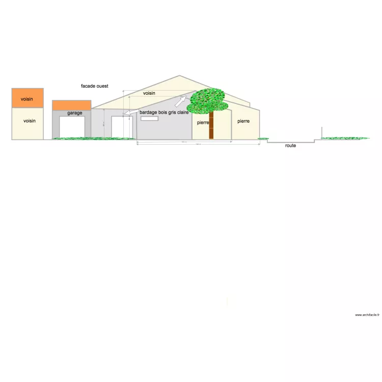 plan en coupe jardin . Plan de 