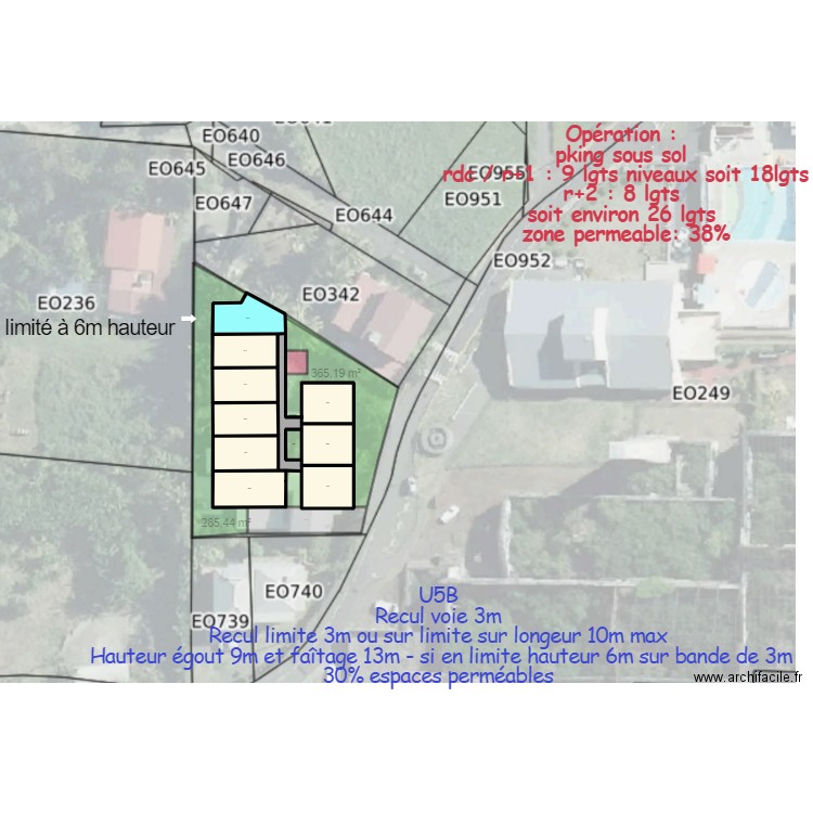 saline EO 738. Plan de 19 pièces et 2585 m2