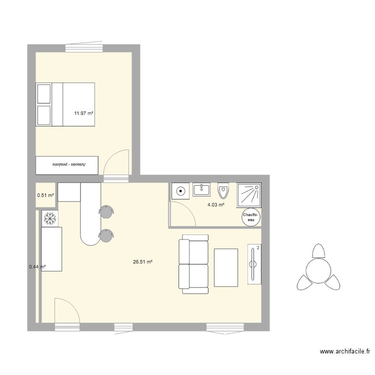 Espérou chambre 2 bis. Plan de 0 pièce et 0 m2