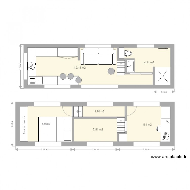 intérieur 2D tiny house 3. Plan de 0 pièce et 0 m2