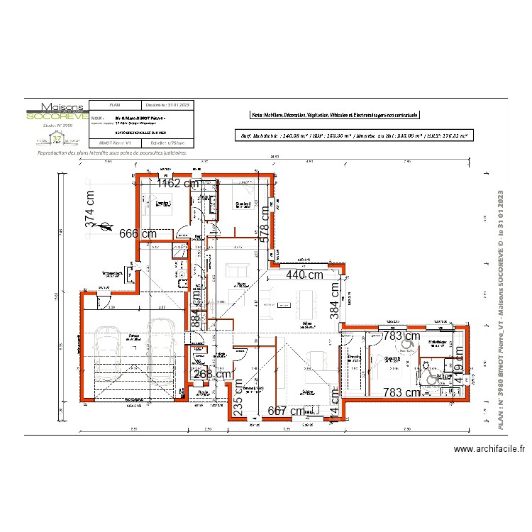 Plan Socoreve 1. Plan de 1 pièce et 166 m2