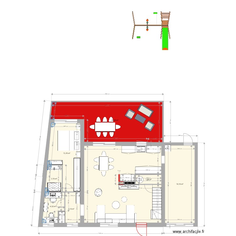 extension CHAMBRE GARAGE CUISINE MODIF. Plan de 0 pièce et 0 m2