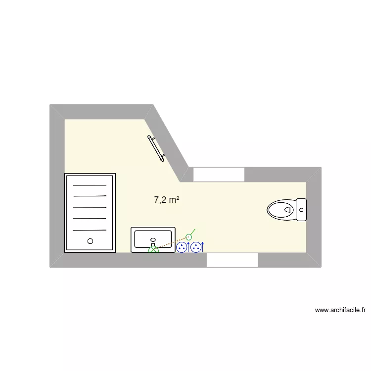 Croquis SDB R+1 Oreal. Plan de 