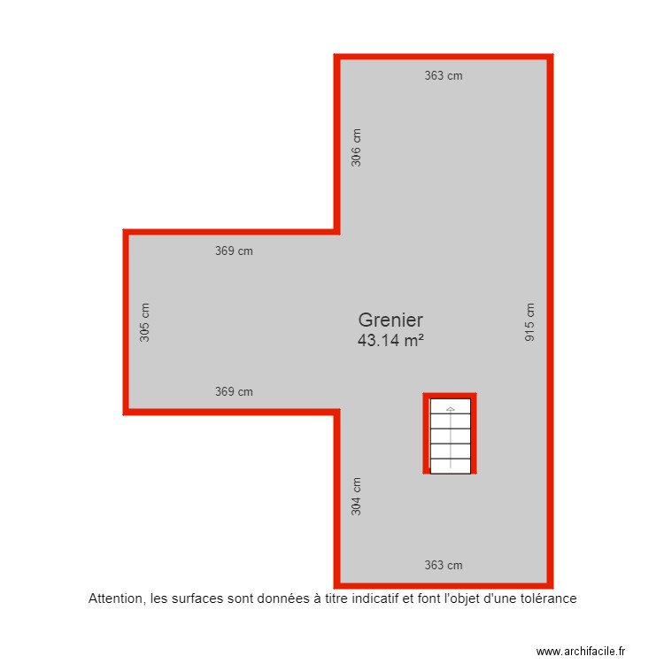 BI 6052 Grenier côté. Plan de 0 pièce et 0 m2