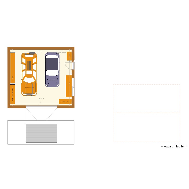 GARAGE ATELIER SAINT ANTONIN Plan 1 pièce 45 m2 dessiné par saint antonin