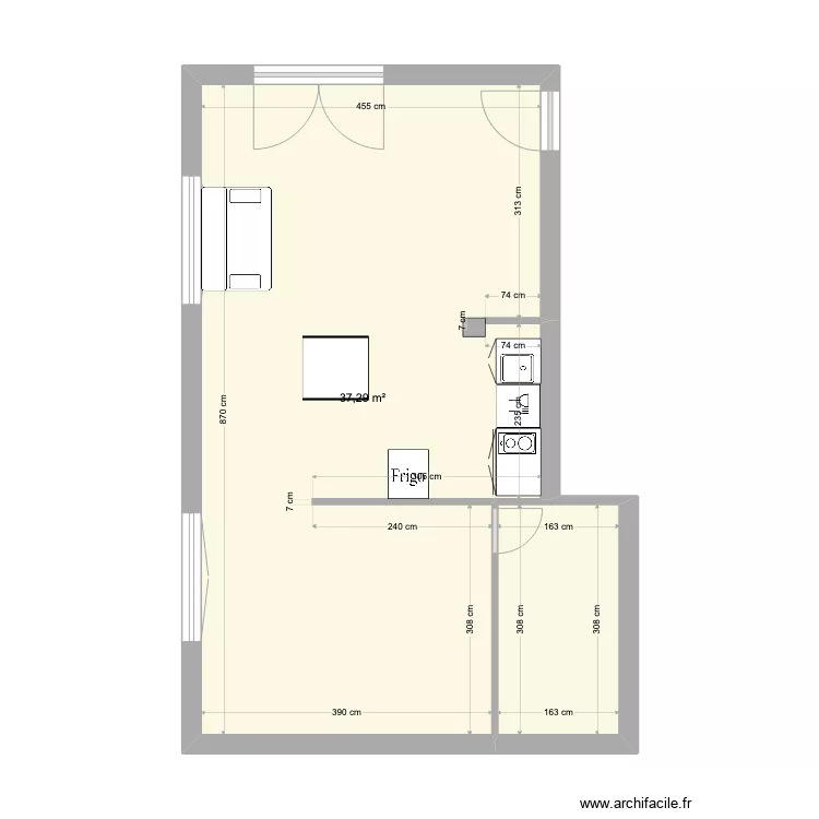 Studio. Plan de 
