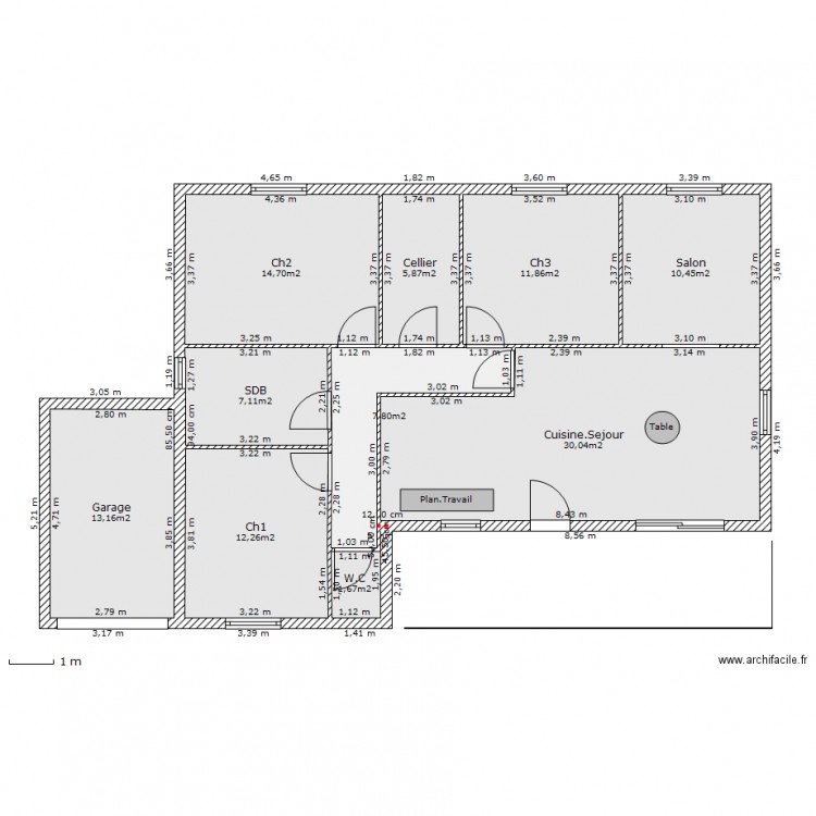 plan de maison 105m2