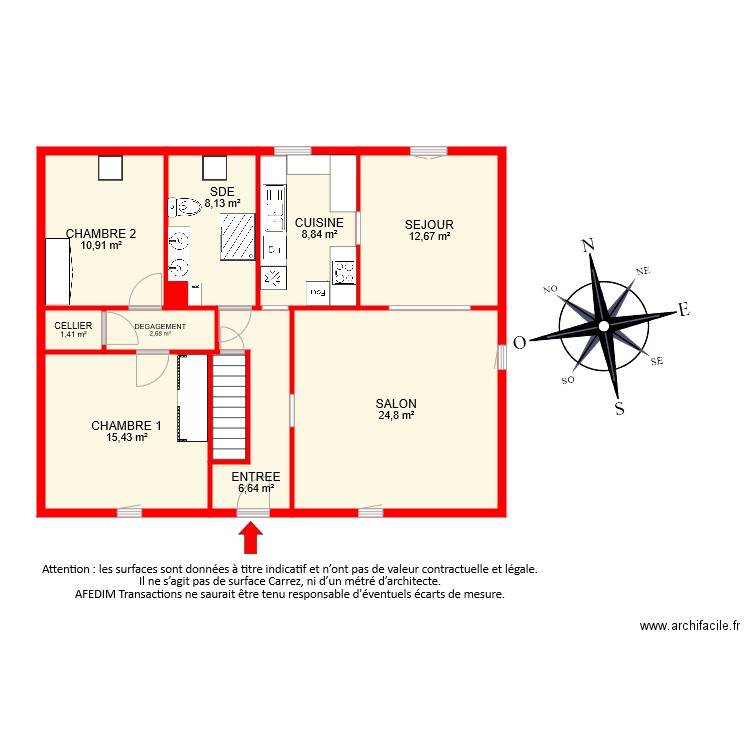 BI4622. Plan de 10 pièces et 94 m2