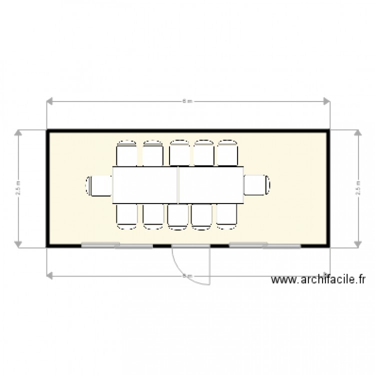 bureau porte longpan. Plan de 0 pièce et 0 m2