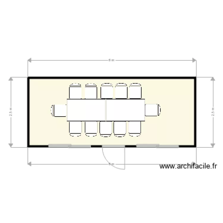 bureau porte longpan. Plan de 