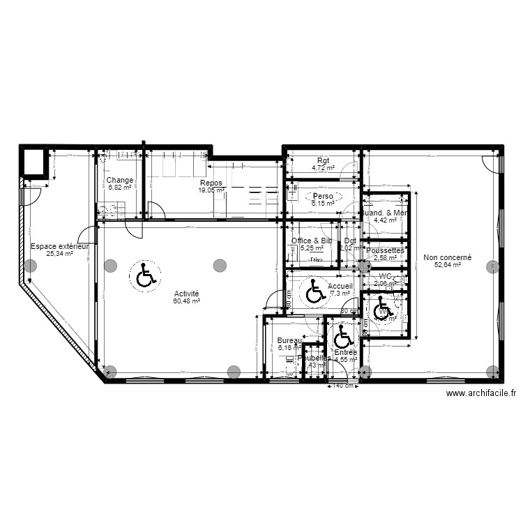 Fontenay Existant 1 JORDAN 14092022 maj JR ArL 160922 V espace ext. Plan de 18 pièces et 216 m2