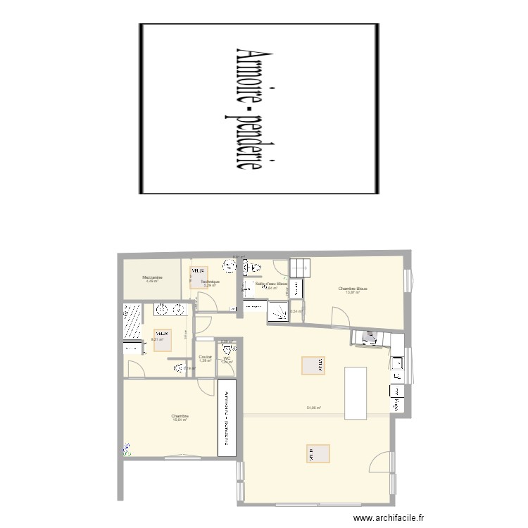 batz Notaire. Plan de 13 pièces et 112 m2