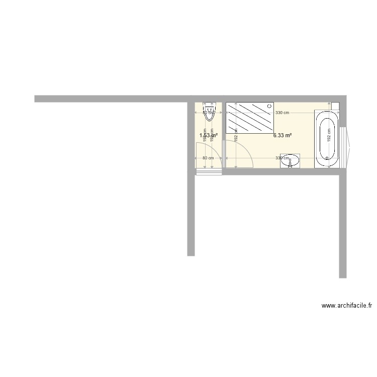 sdb 1. Plan de 0 pièce et 0 m2