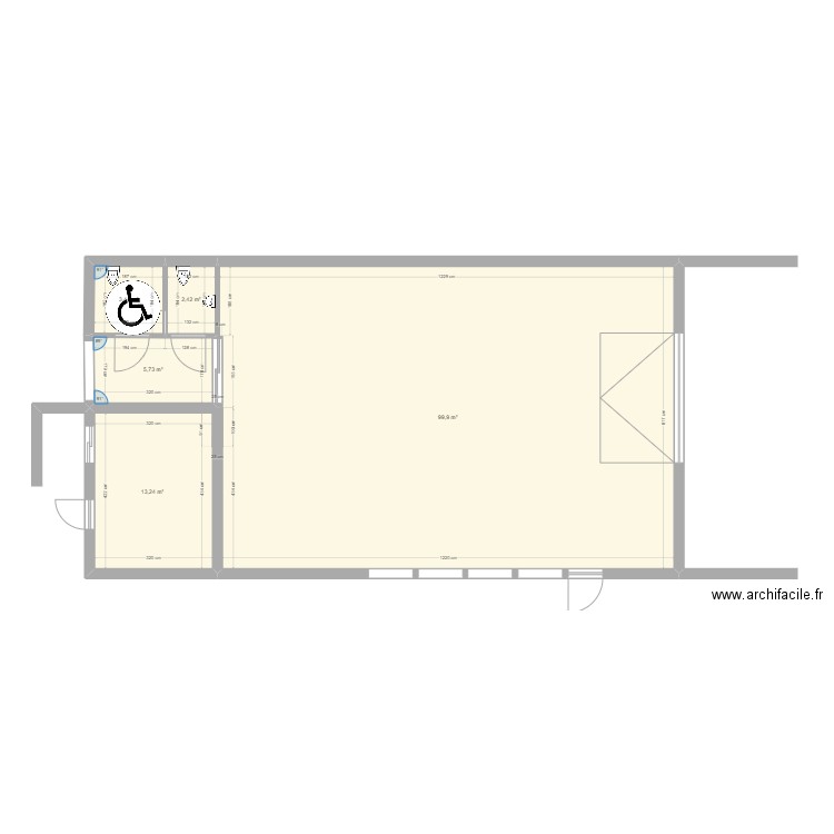 BATIMENT /SERRE. Plan de 5 pièces et 125 m2