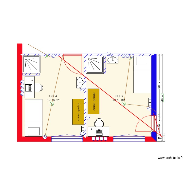 PIECE 2 CH 3 CH 4 V20 DEFINITIVE. Plan de 0 pièce et 0 m2