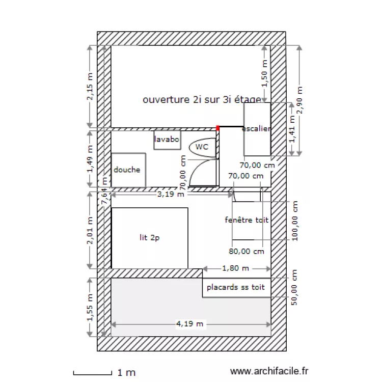 98r Deceuninck 3 i&egrave;me &eacute;tage trav mezza. Plan de 