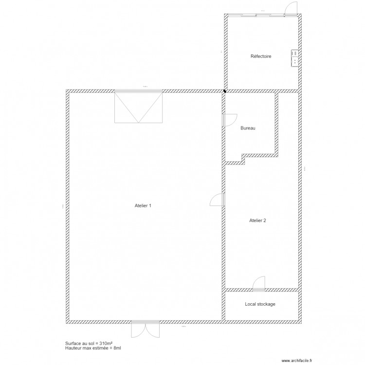 Plan B7. Plan de 6 pièces et 267 m2