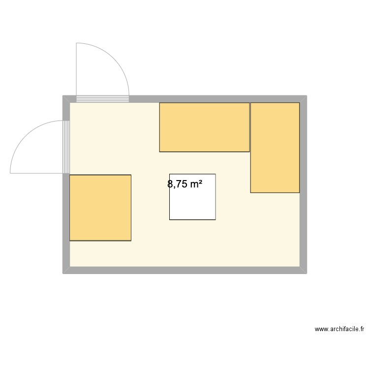 jardin. Plan de 1 pièce et 9 m2