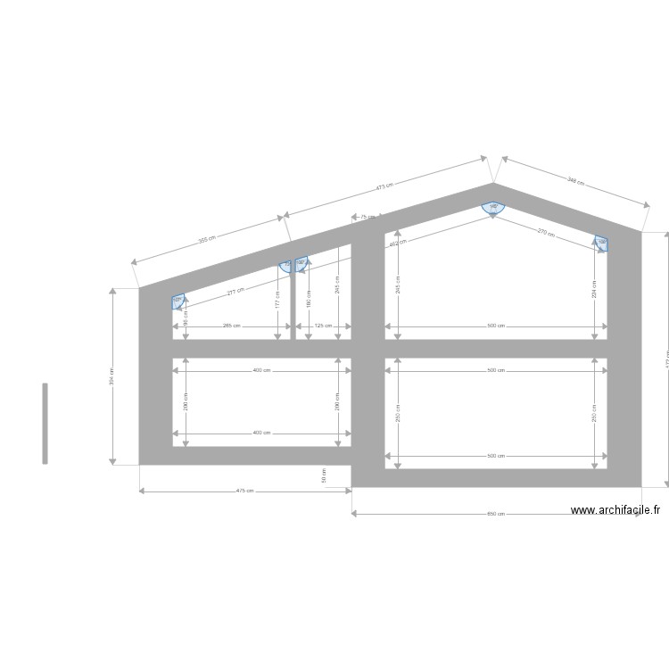 PIGNON OUEST 180 SOUS PLAFOND. Plan de 0 pièce et 0 m2