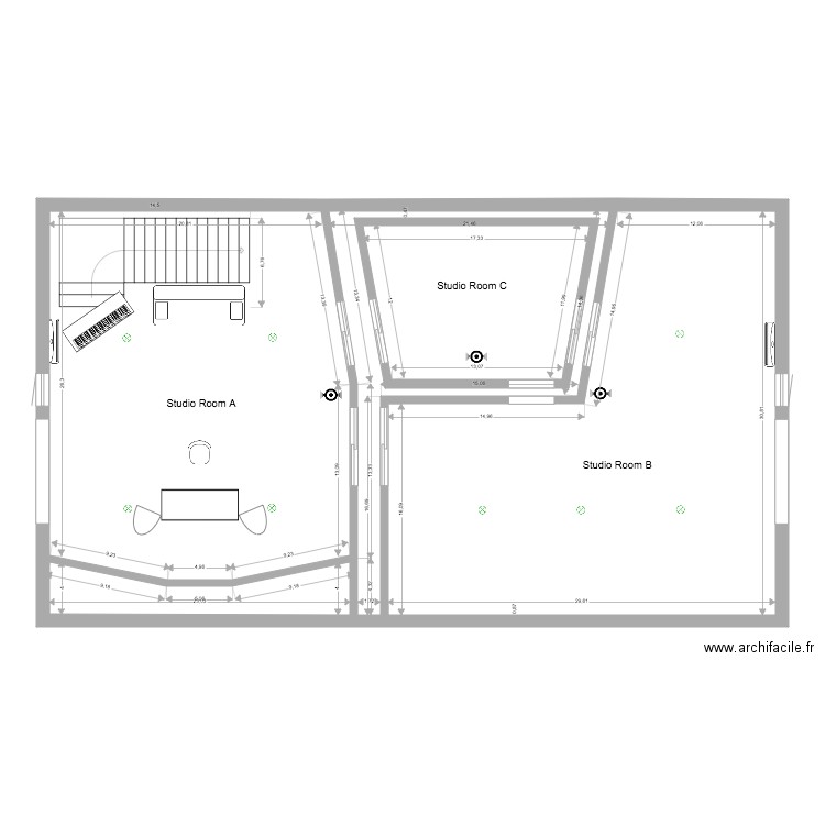 Studio 3 Juin 2021. Plan de 14 pièces et 309 m2