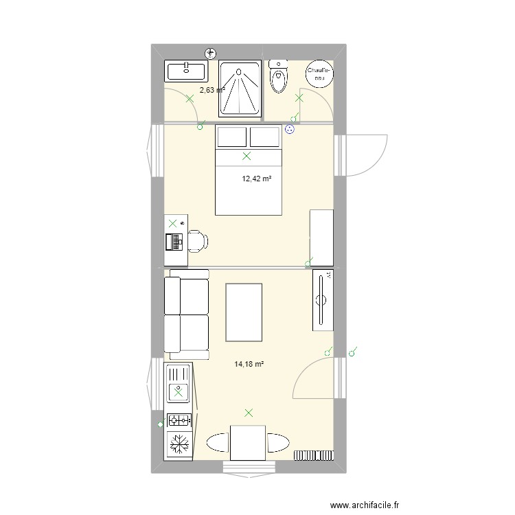 soussol avant final. Plan de 3 pièces et 29 m2