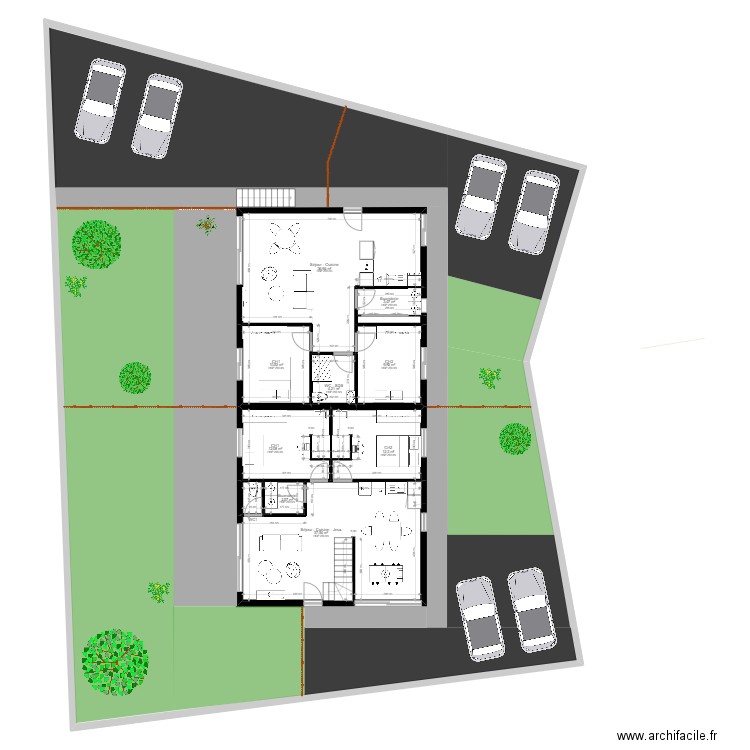 Plan Terrains Lamy. Plan de 28 pièces et 846 m2