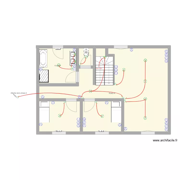 WALBERT 1ER. Plan de 