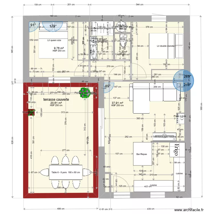 plan maison T2/3. Plan de 