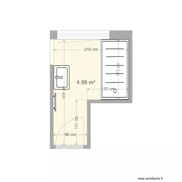 salle de bain. Plan de 