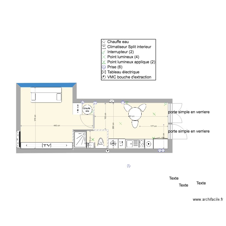 LOCAL VERSION T2. Plan de 0 pièce et 0 m2