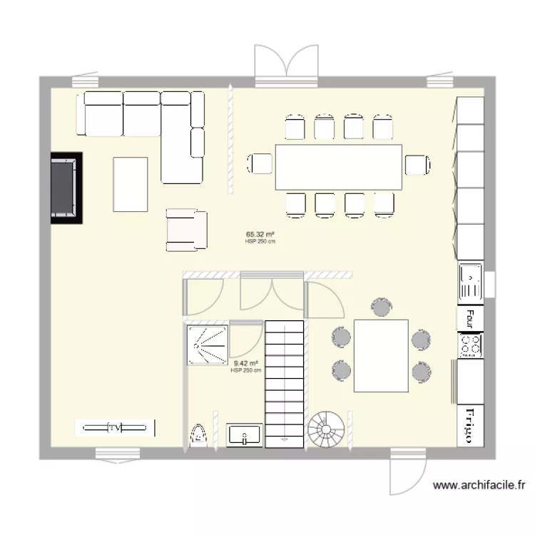 RDC Maison La Baule après modification. Plan de RDC Maison La Baule après modification. Plan de