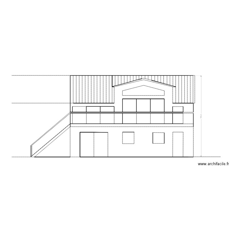 façade sud APC. Plan de 0 pièce et 0 m2