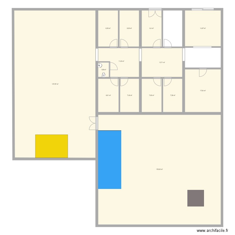 cab 3. Plan de 14 pièces et 409 m2