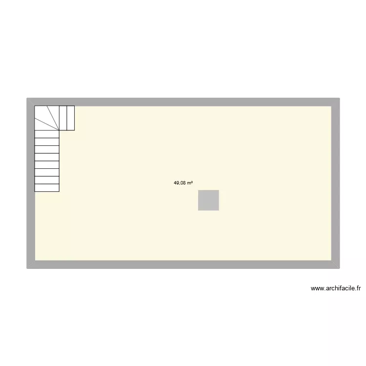 Premier &eacute;tage. Plan de 1 Pièce et 49 m²
