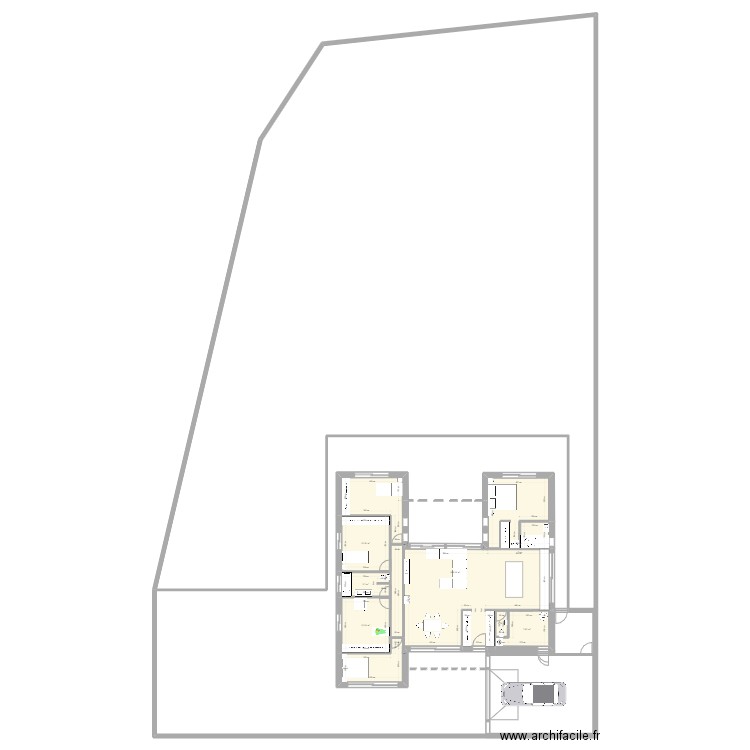 PLAN MAISON U CORSEUL. Plan de 6 pièces et 149 m2