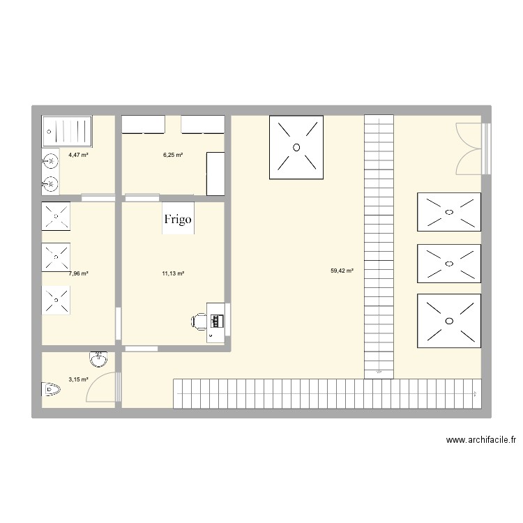 cenon Athléis. Plan de 6 pièces et 92 m2