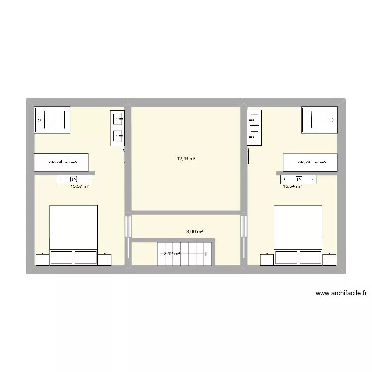 Plan &eacute;tage grange. Plan de 5  et 49 m²