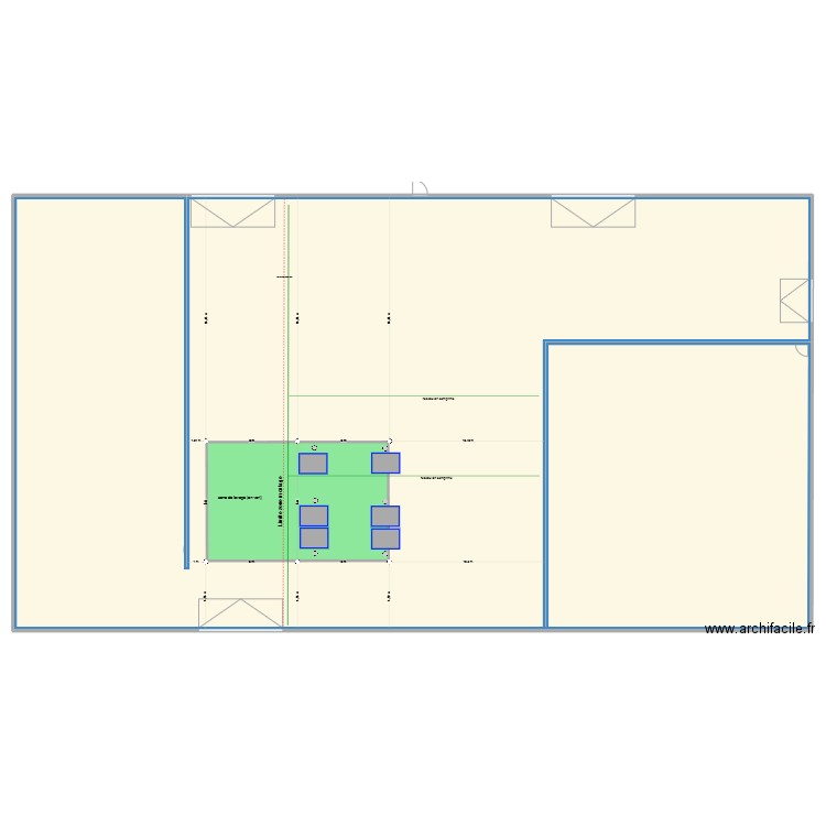atelier. Plan de 2 pièces et 1715 m2