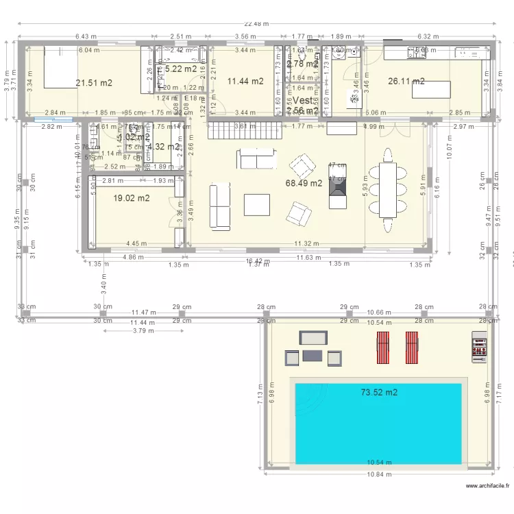 La case bambou maison piscine et grande chambre. Plan de La case bambou maison piscine et grande chambre. Plan de