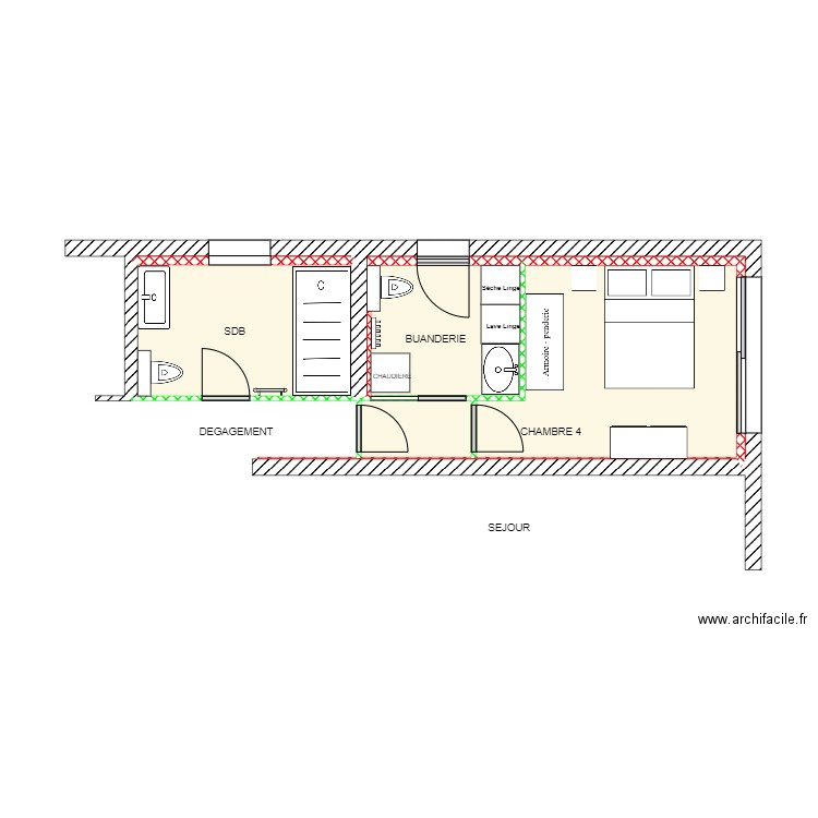 BELMONTE CHAMBRE SDB  BUANDERIE COTE FINAL 2. Plan de 0 pièce et 0 m2