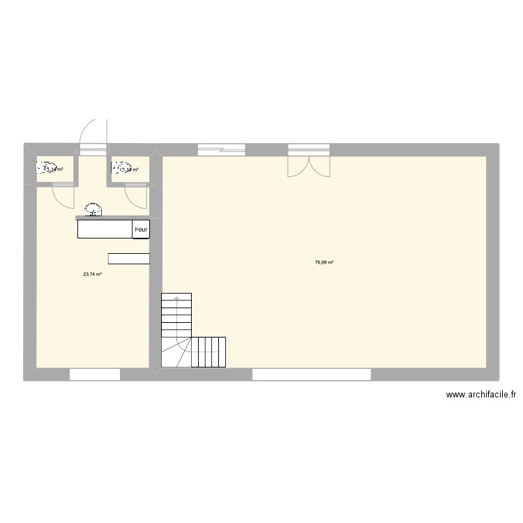 Fromagerie Grange 2. Plan de 4 pièces et 103 m2