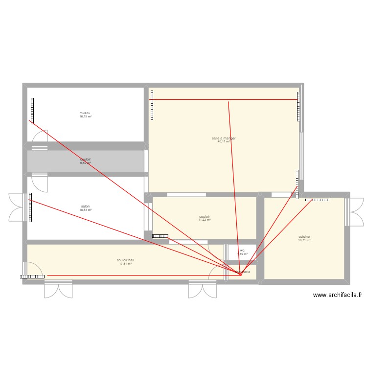 saad. Plan de 9 pièces et 130 m2