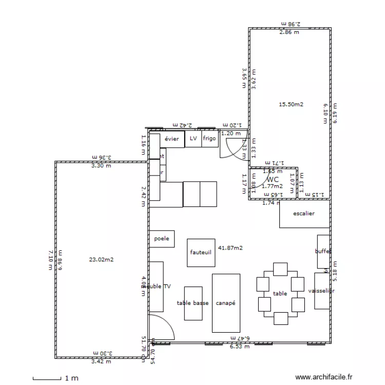 zenatti_rdc_bar. Plan de 