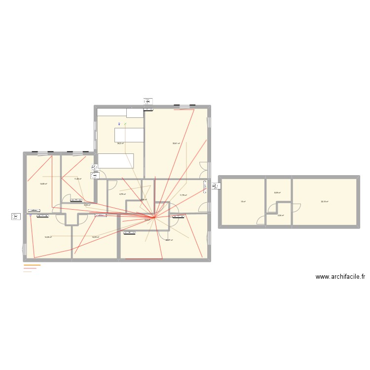 barjols p2. Plan de 16 pièces et 215 m2