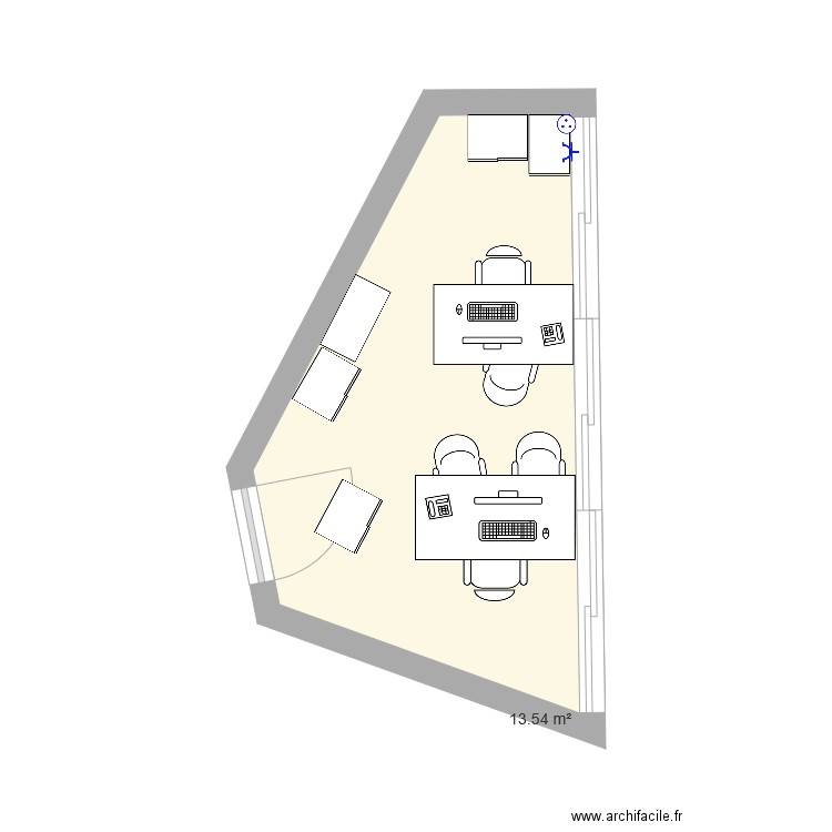 bureau assistantes sociales amenagement . Plan de 0 pièce et 0 m2