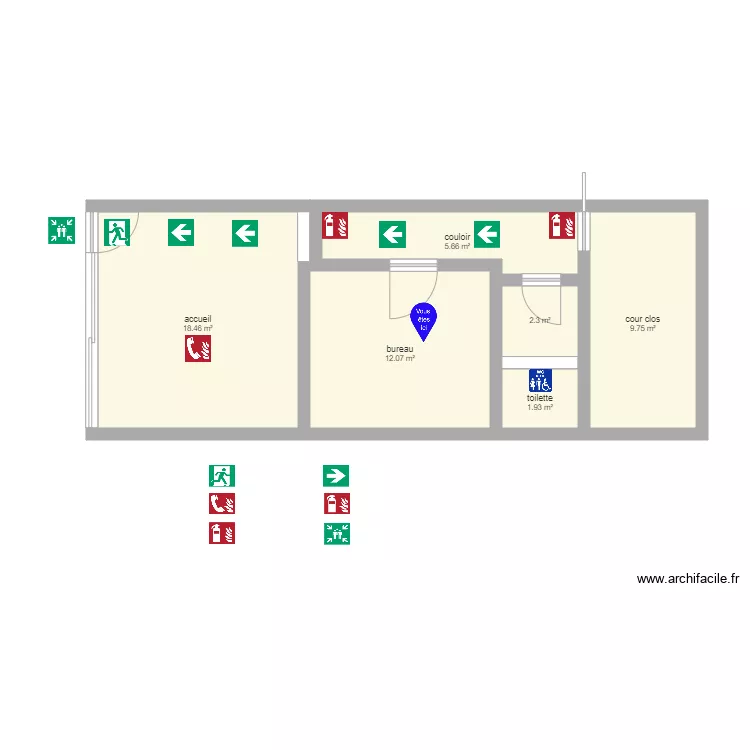 Bureau Digne Services Tr&eacute;gastel. Plan de 