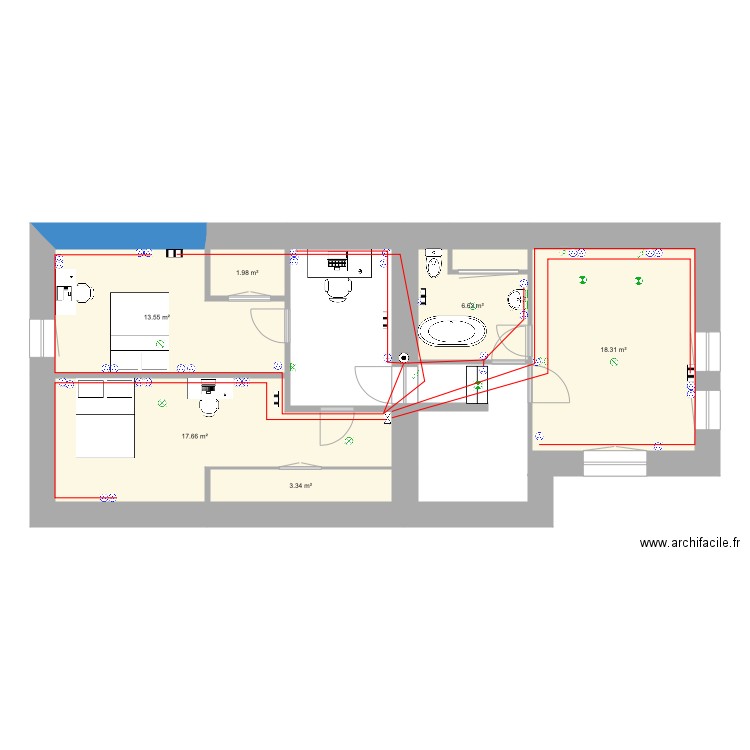 Projet 1er étage prises. Plan de 0 pièce et 0 m2