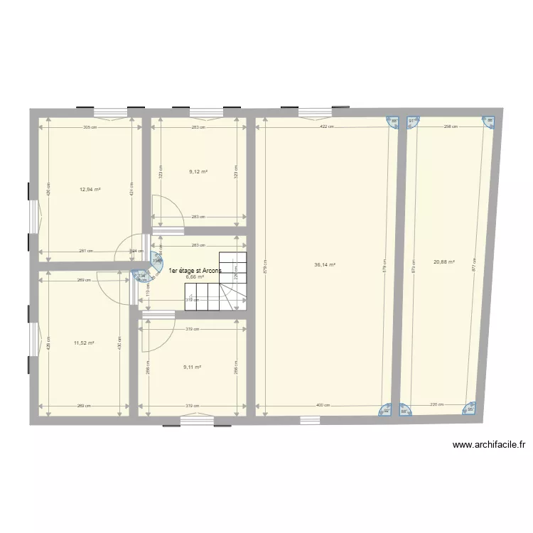 Bernadette et Henri 1er &eacute;tage St ARCONS . Plan de 