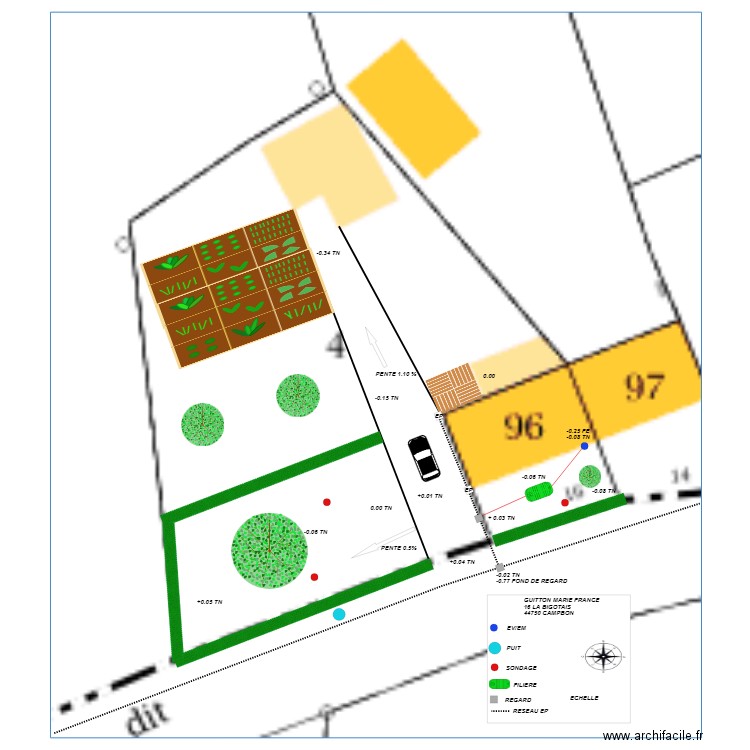 IMPLANTATION GUITTON MF. Plan de 0 pièce et 0 m2